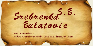 Srebrenka Bulatović vizit kartica